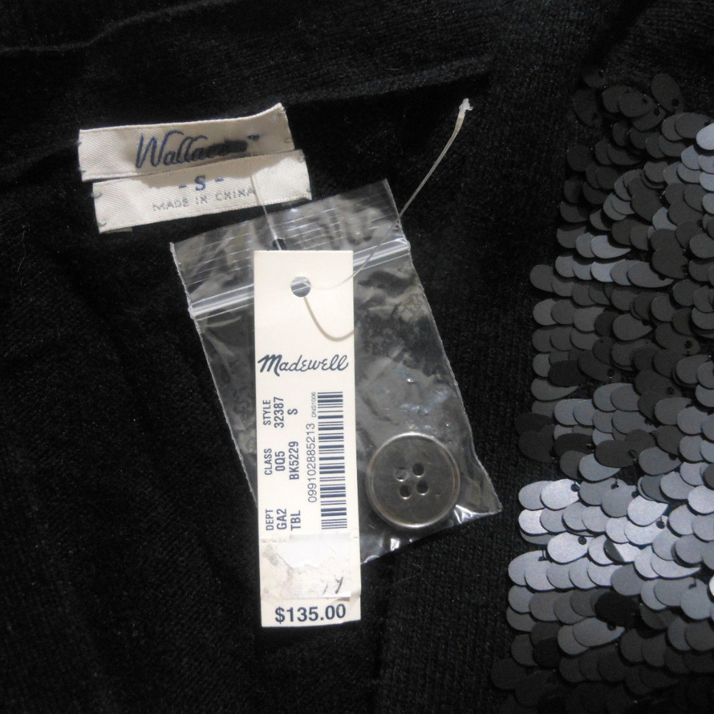 MADEWELL Black Sequin Cardigan Sweater NWT $135 - Picture 8 of 8